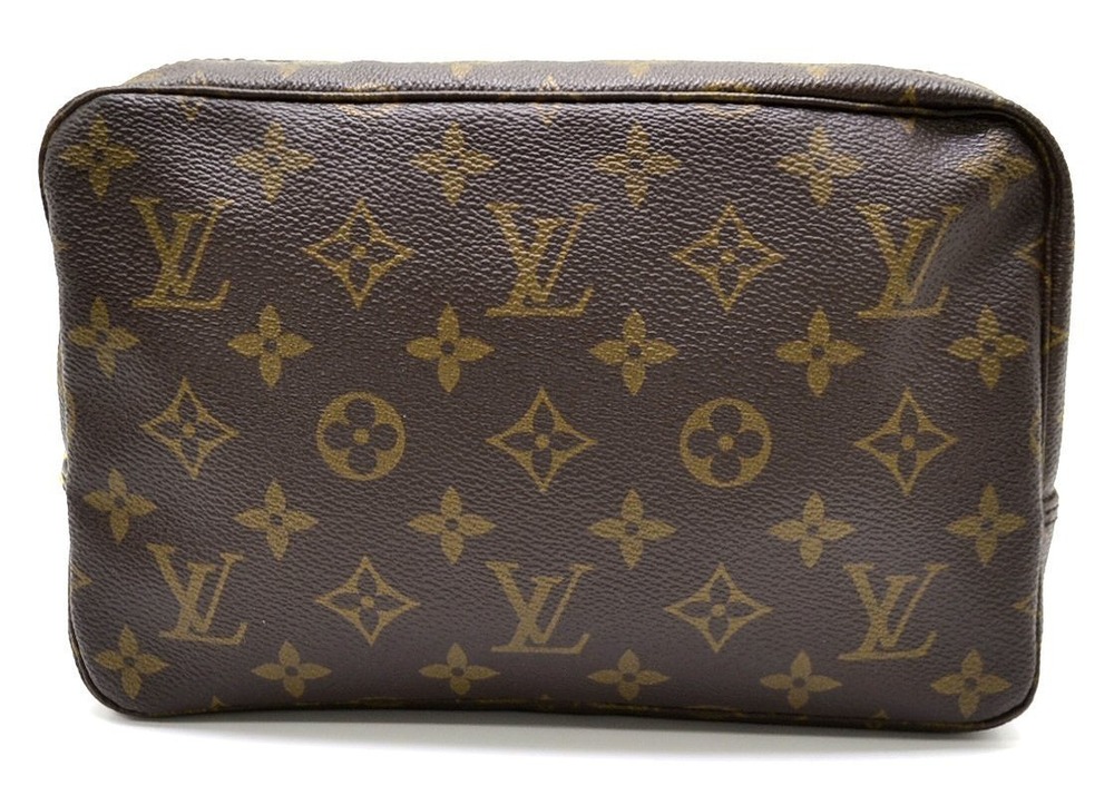 Louis Vuitton Monogram Trousse Toilette Pouch Shoulder Bag Canvas Brown Tan